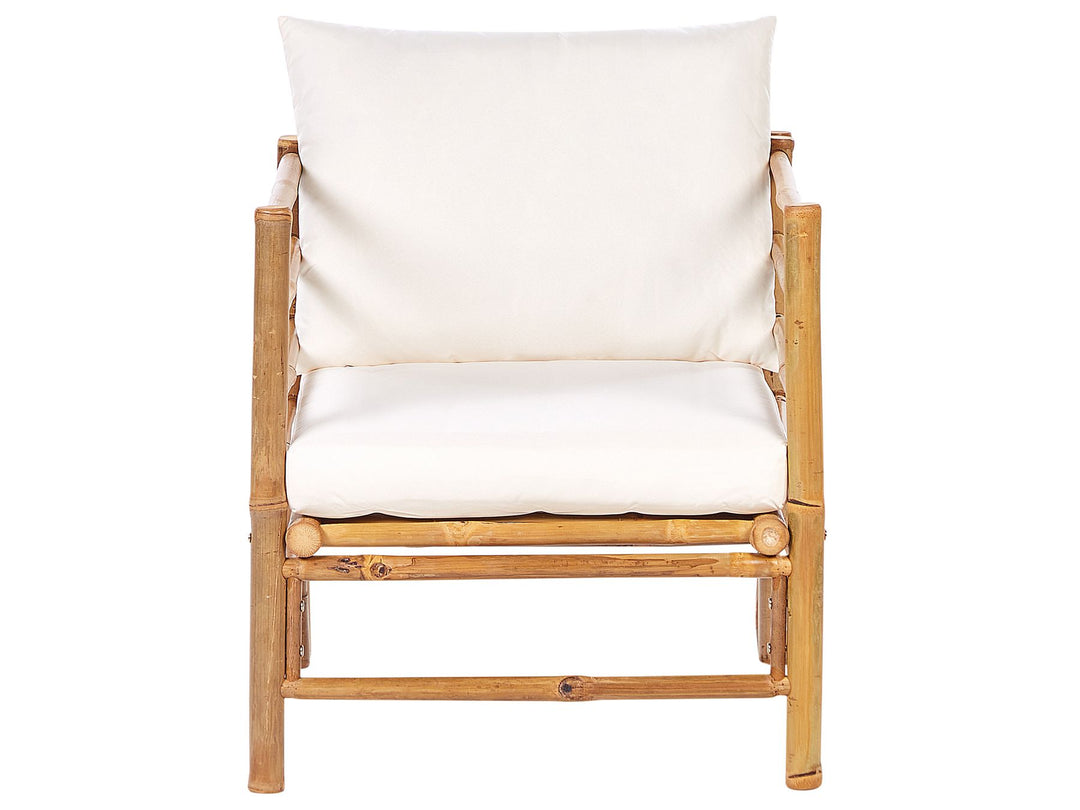 Cerreto 6 Seater Bamboo Garden Corner Lounge Set Off-White