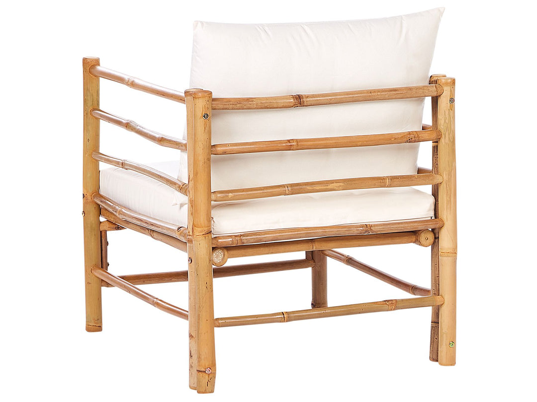 Cerreto 6 Seater Bamboo Garden Corner Lounge Set Off-White