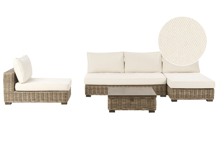 Varallo Left Hand 4 Seater Rattan Modular Garden Lounge Set Grey