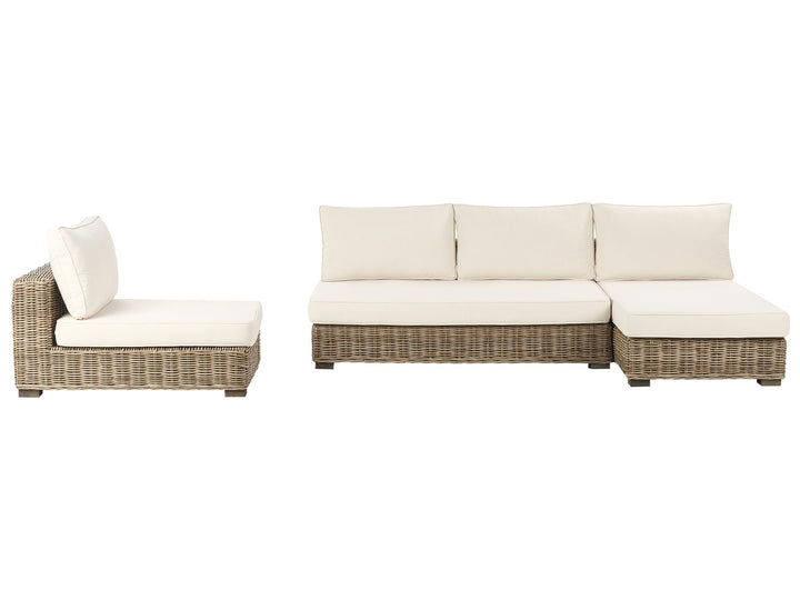 Varallo Left Hand 4 Seater Rattan Modular Garden Lounge Set Grey