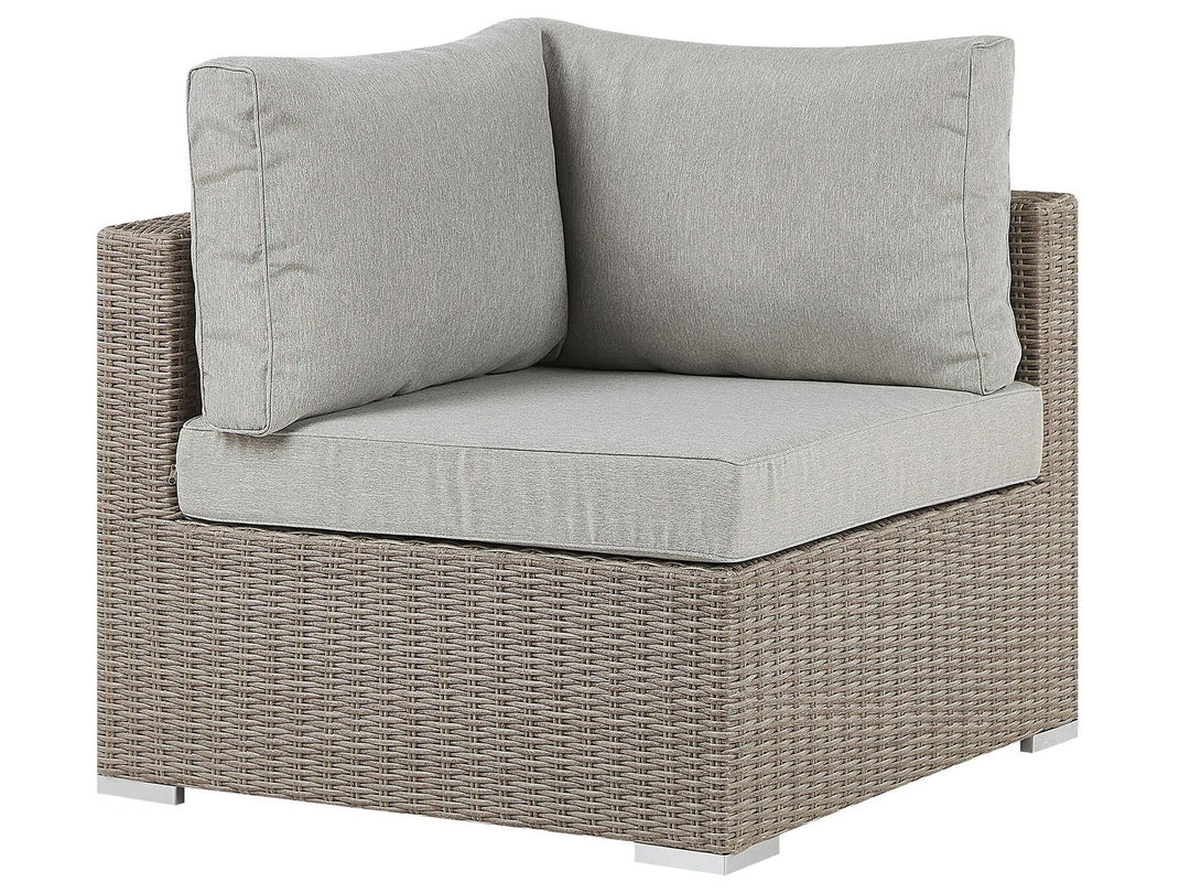 Contare Left Hand 6 Seater PE Rattan Garden Lounge Set Taupe