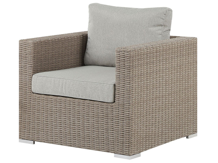 Contare Left Hand 6 Seater PE Rattan Garden Lounge Set Taupe