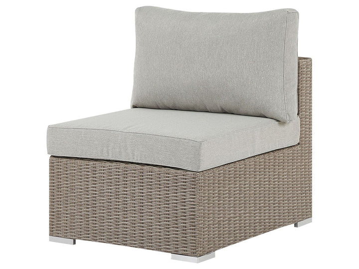 Contare Left Hand 6 Seater PE Rattan Garden Lounge Set Taupe