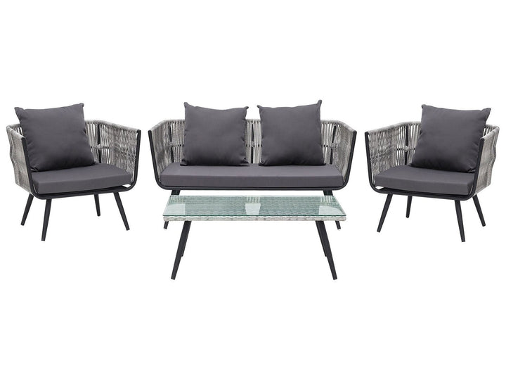 Ragusa 4 Seater PE Rattan Garden Lounge Set Grey