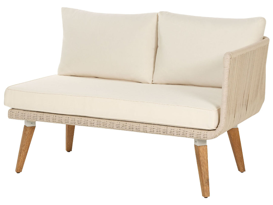 Alcamo 5 Seater Acacia Wood Garden Corner Lounge Set Beige