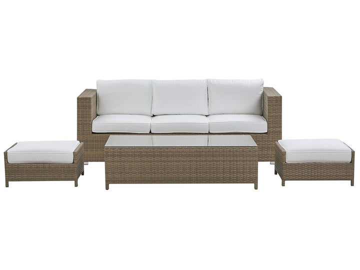 Belluno 3 Seater PE Rattan Garden Lounge Set White