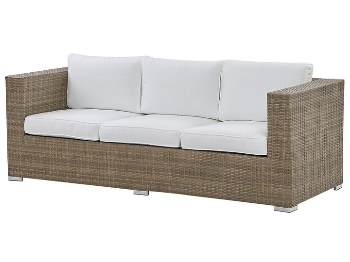 Belluno 3 Seater PE Rattan Garden Lounge Set White