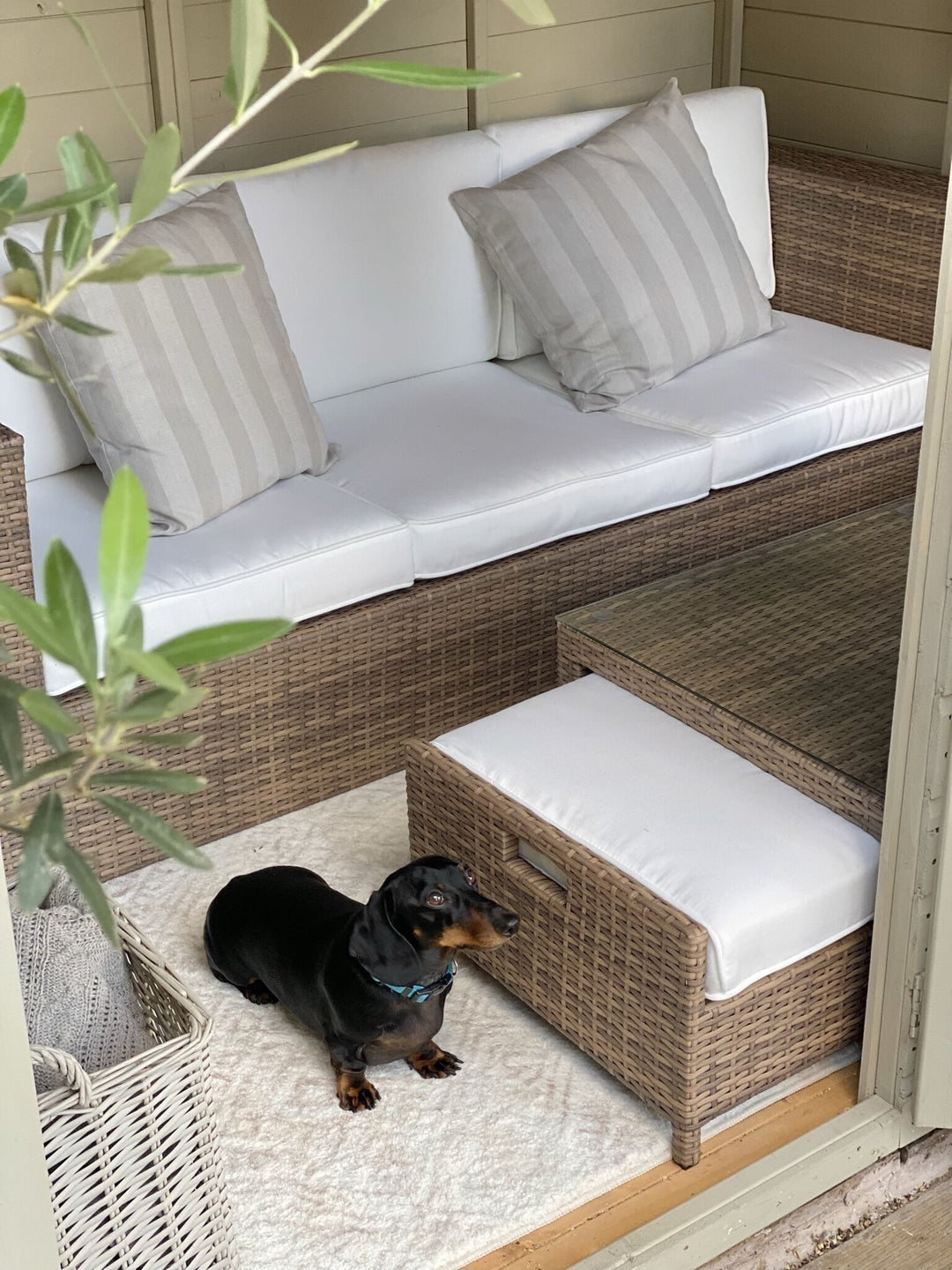 Belluno 3 Seater PE Rattan Garden Lounge Set White