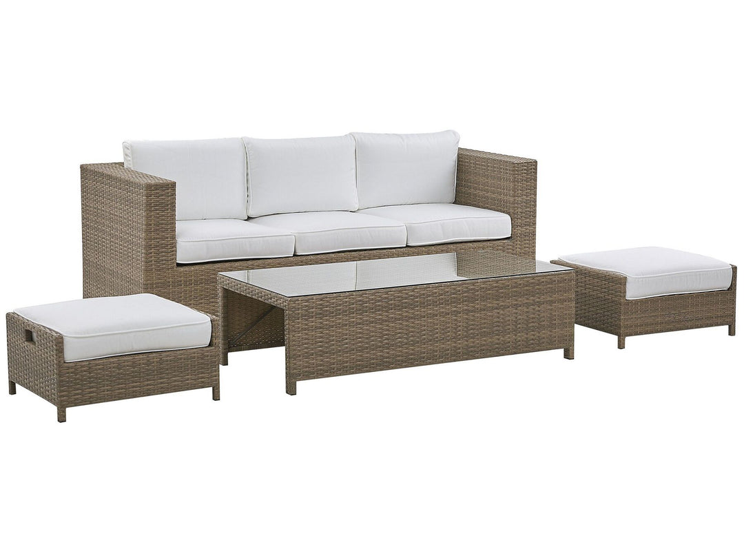 Belluno 3 Seater PE Rattan Garden Lounge Set White