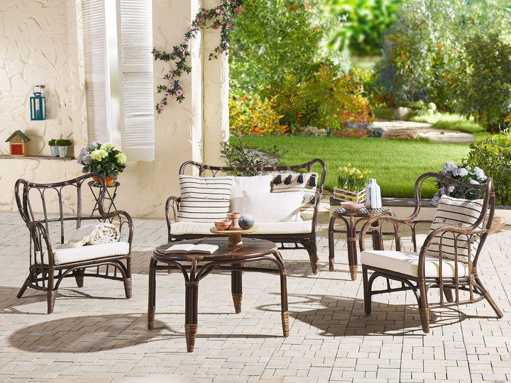 Brindisi 4 Seater Rattan Garden Lounge Set Dark Brown