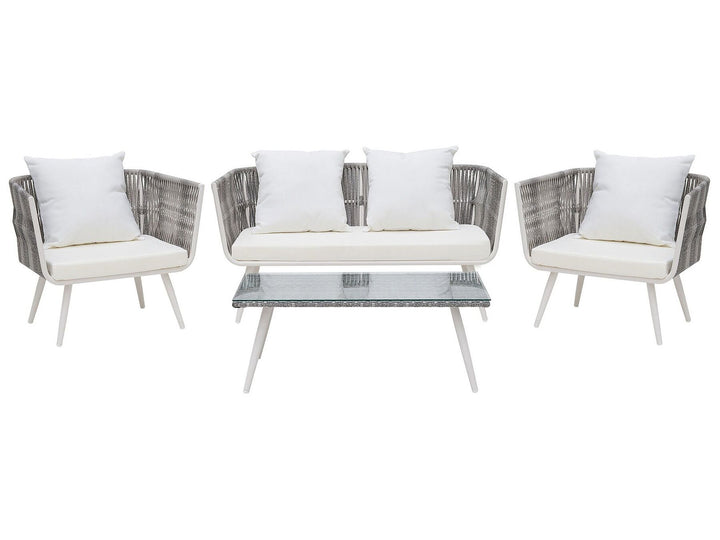 Ragusa 4 Seater PE Rattan Garden Lounge Set Off-White