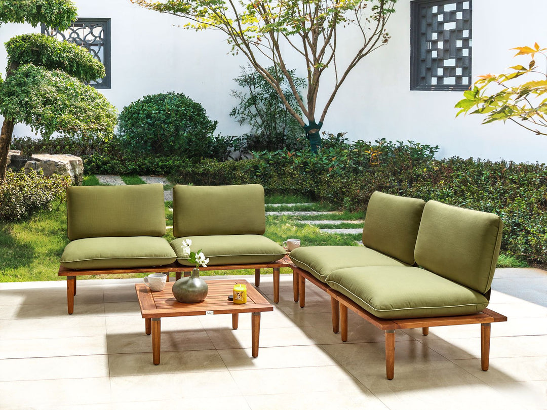 Frascati 4 Seater Certified Acacia Wood Garden Lounge Set Olive Green