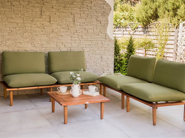 Frascati 4 Seater Certified Acacia Wood Garden Lounge Set Olive Green