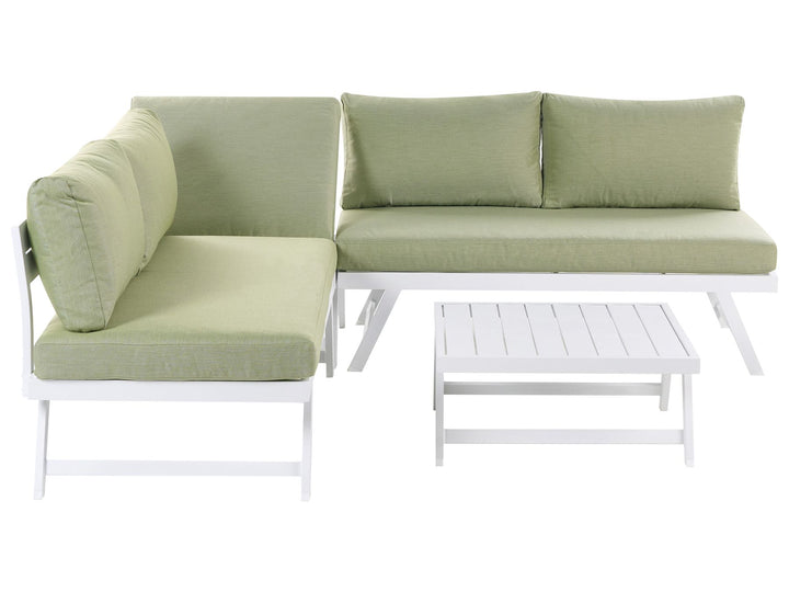 Coccorino 5 Seater Aluminium Garden Corner Lounge Set Green