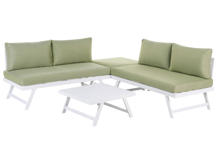 Coccorino 5 Seater Aluminium Garden Corner Sofa Set Green