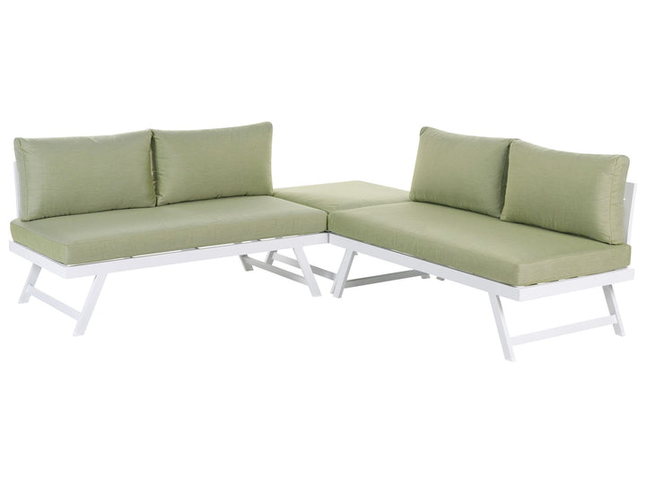 Coccorino 5 Seater Aluminium Garden Corner Sofa Set Green