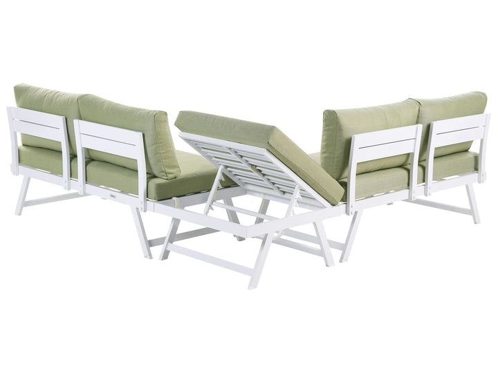 Coccorino 5 Seater Aluminium Garden Corner Sofa Set Green