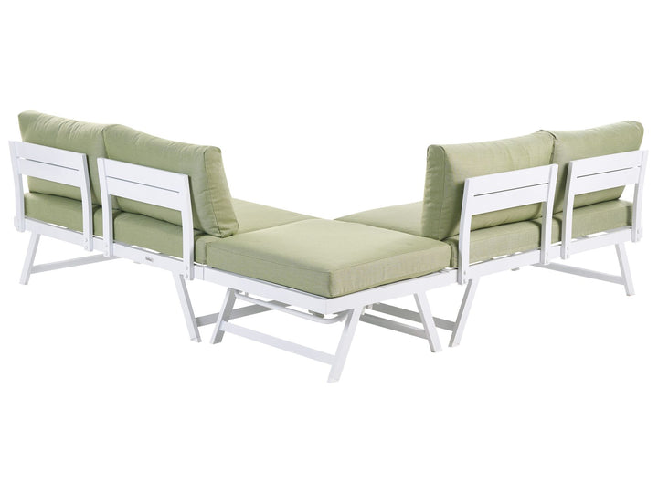 Coccorino 5 Seater Aluminium Garden Corner Sofa Set Green