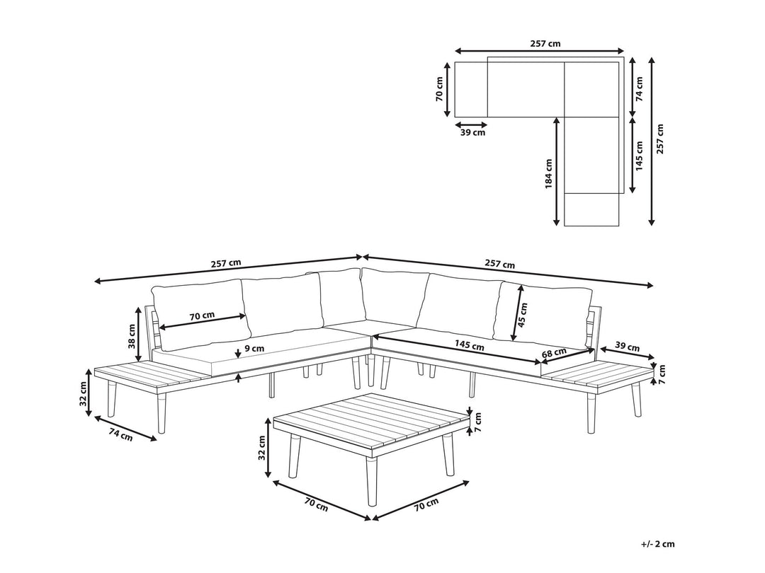 Corato 5 Seater Garden Lounge Set Off-White