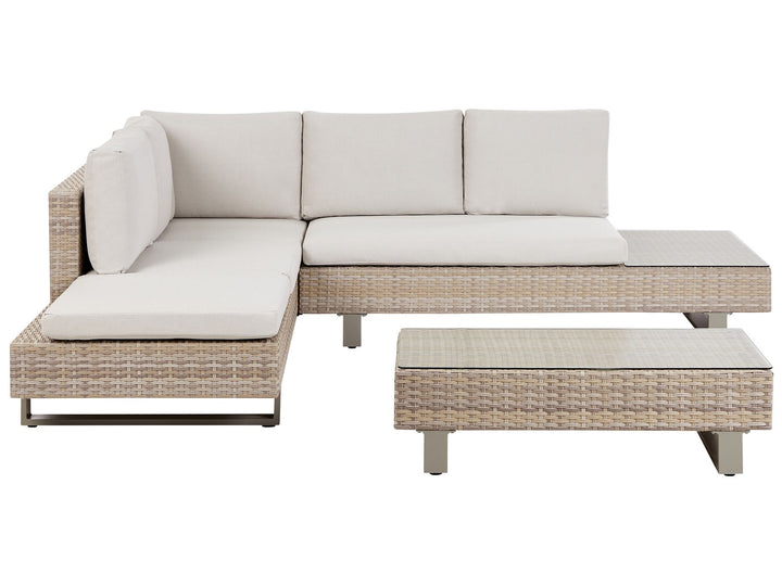 Lanciano 5 Seater PE Rattan Garden Corner Lounge Set Off-White