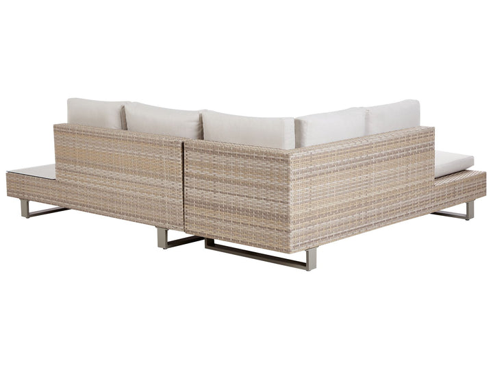 Lanciano 5 Seater PE Rattan Garden Corner Lounge Set Off-White