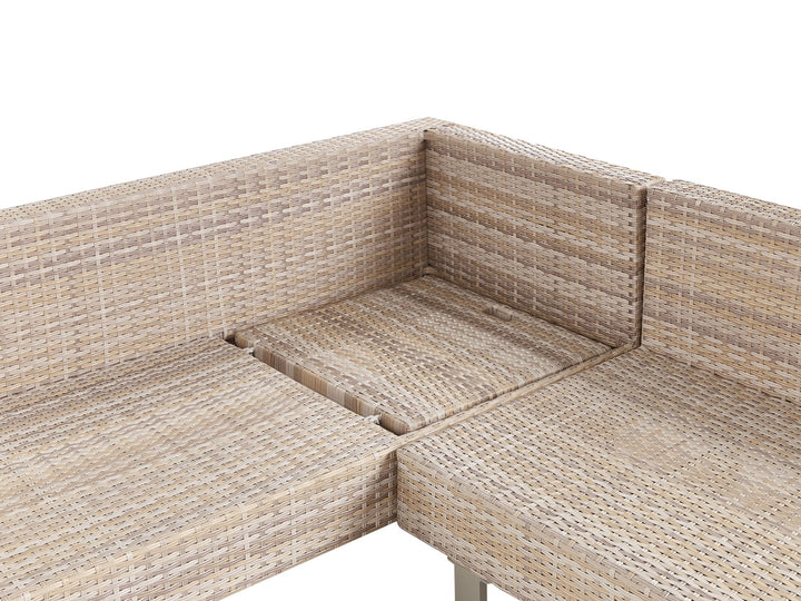 Lanciano 5 Seater PE Rattan Garden Corner Lounge Set Off-White