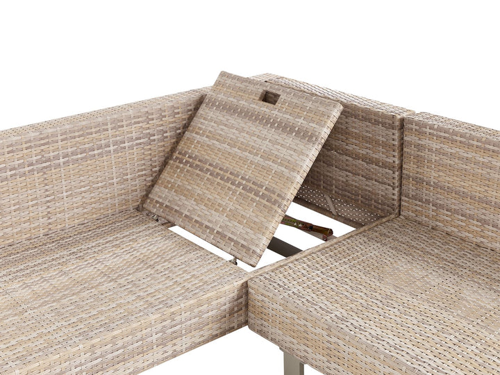 Lanciano 5 Seater PE Rattan Garden Corner Lounge Set Off-White