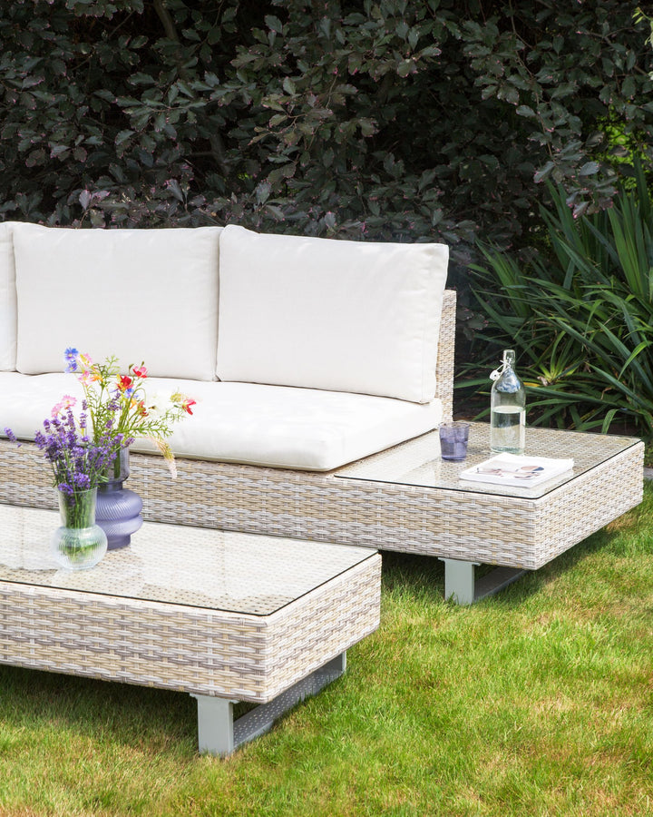 Lanciano 5 Seater PE Rattan Garden Corner Lounge Set Off-White