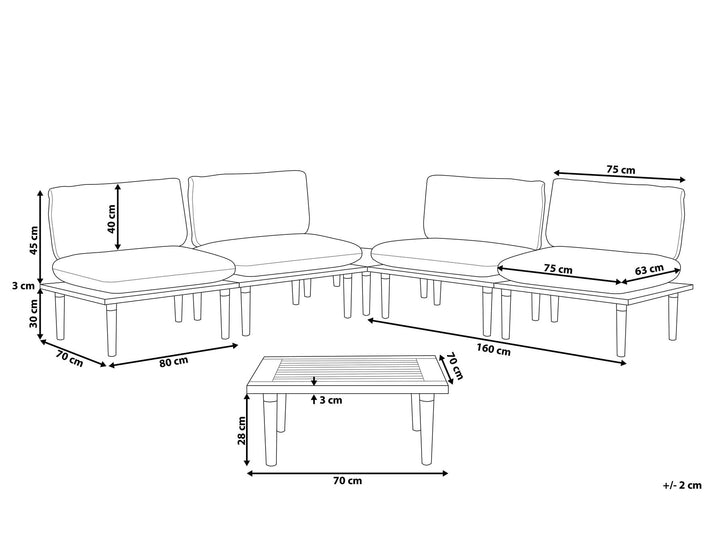 Frascati 4 Seater Certified Acacia Wood Garden Lounge Set Off-White