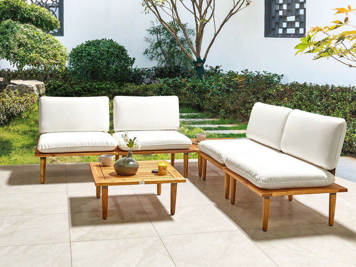 Frascati 4 Seater Certified Acacia Wood Garden Lounge Set Off-White