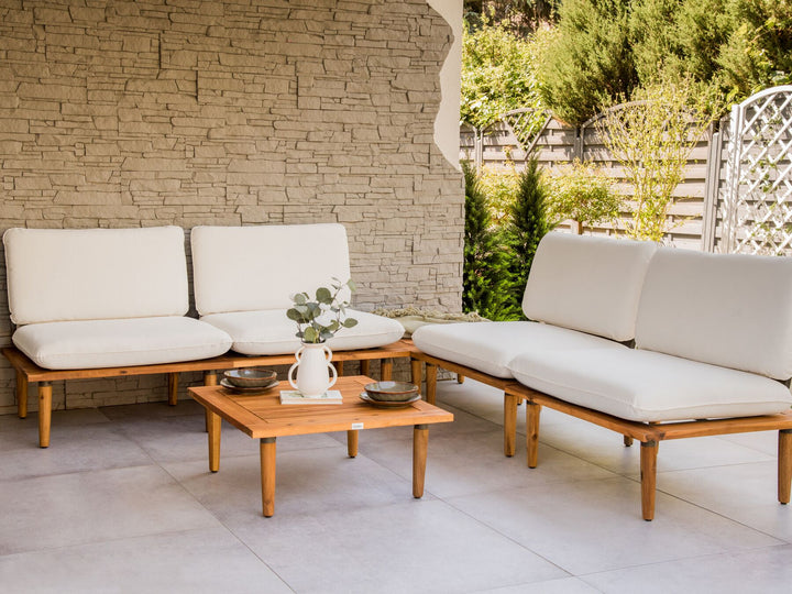 Frascati 4 Seater Certified Acacia Wood Garden Lounge Set Off-White