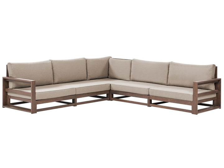 Timor II 5 Seater Certified Acacia Wood Garden Corner Lounge Set Dark