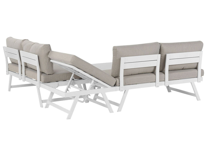 Coccorino 5 Seater Aluminium Garden Corner Lounge Set Taupe