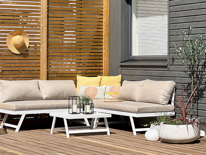 Coccorino 5 Seater Aluminium Garden Corner Lounge Set Taupe