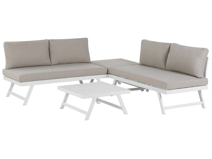 Coccorino 5 Seater Aluminium Garden Corner Lounge Set Taupe