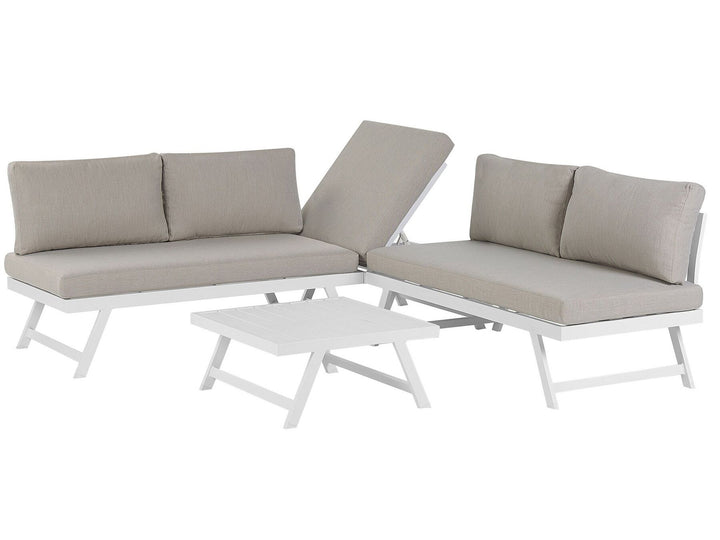 Coccorino 5 Seater Aluminium Garden Corner Lounge Set Taupe