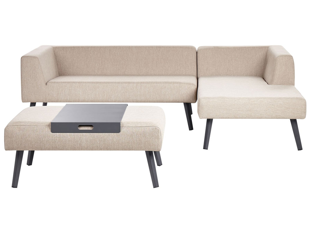 Sorrivoli Left Hand 4 Seater Fabric Lounge Set Beige