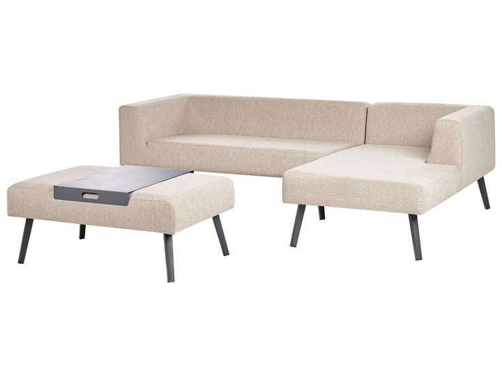 Sorrivoli Left Hand 4 Seater Fabric Lounge Set Beige