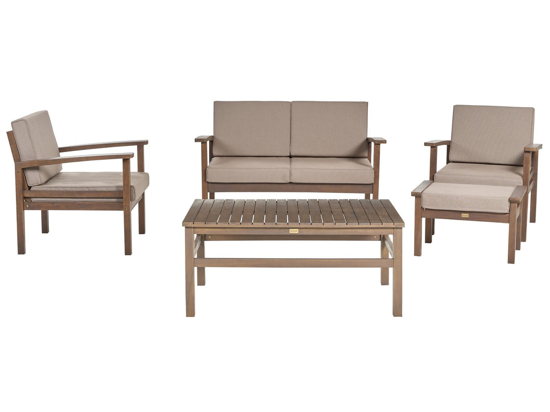 Manila 4 Seater Acacia Wood Garden Lounge Set Dark