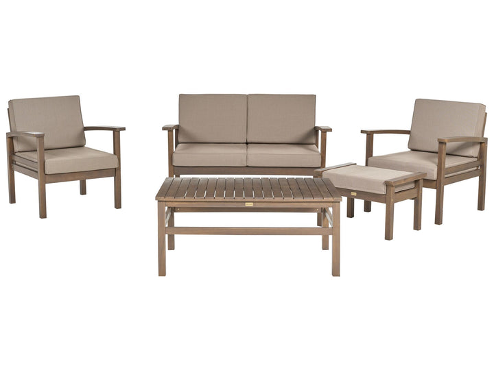 Manila 4 Seater Acacia Wood Garden Lounge Set Dark