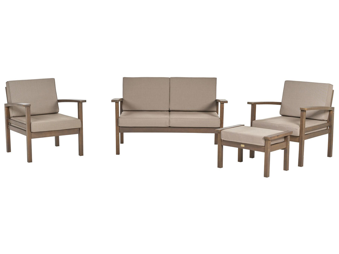 Manila 4 Seater Acacia Wood Garden Lounge Set Dark