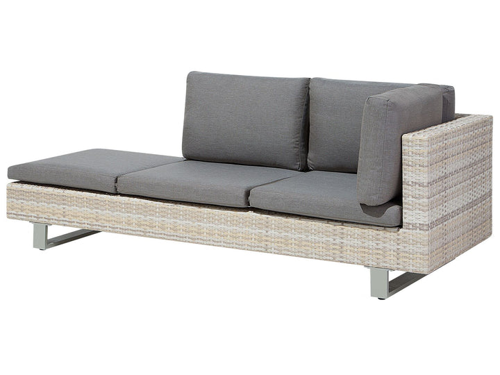 Lanciano 5 Seater PE Rattan Garden Corner Lounge Set Grey