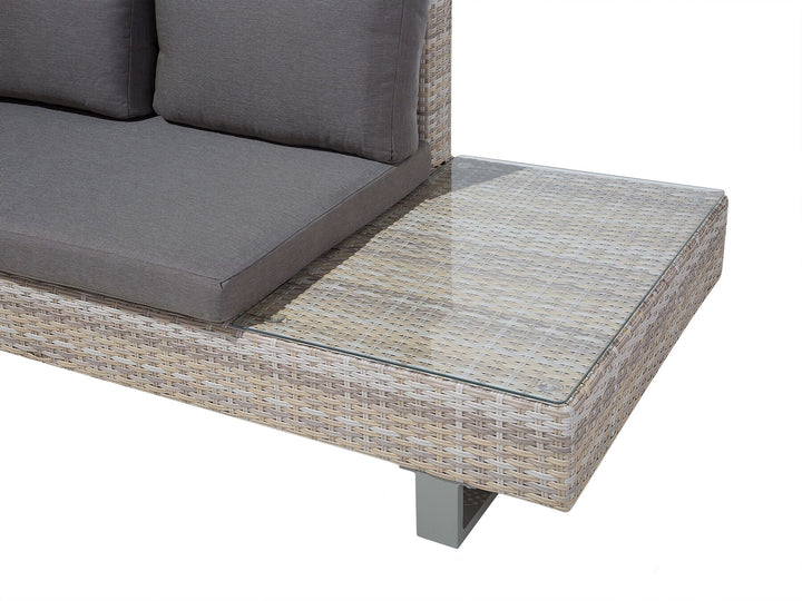 Lanciano 5 Seater PE Rattan Garden Corner Lounge Set Grey