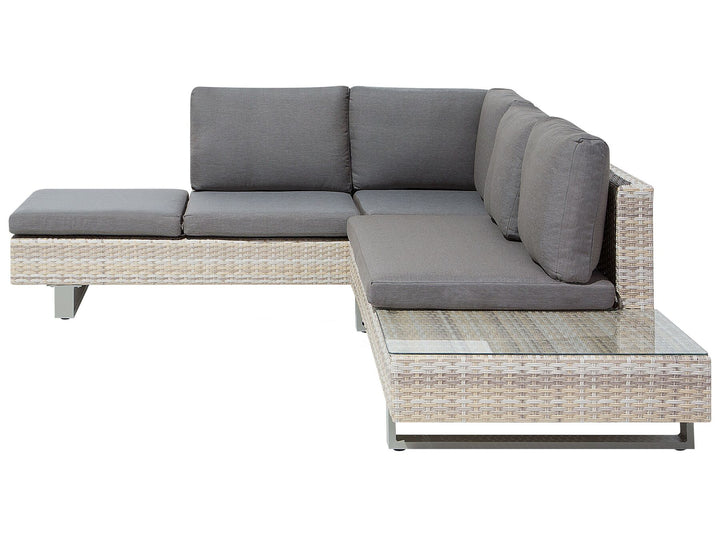 Lanciano 5 Seater PE Rattan Garden Corner Lounge Set Grey