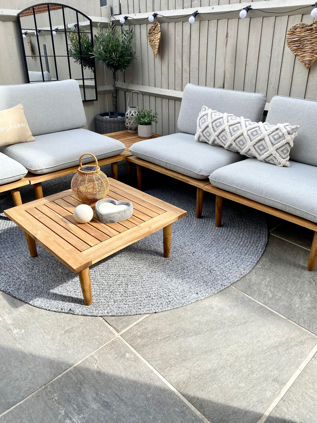 Frascati 4 Seater Certified Acacia Wood Garden Lounge Set Grey