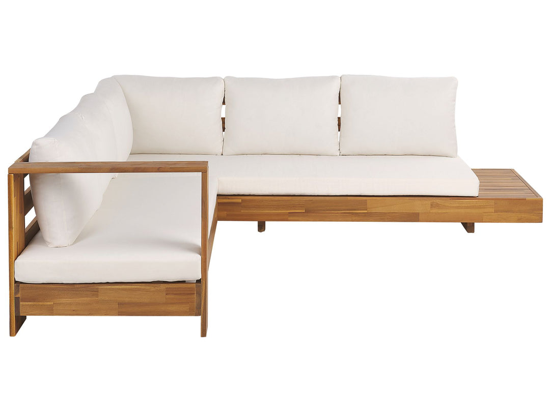 Marettimo Right Hand 5-Seater Certified Acacia Wood Garden Lounge Set White