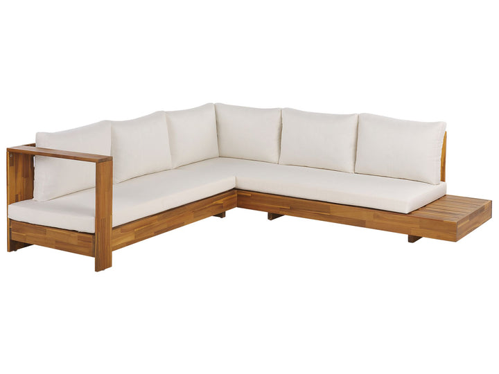 Marettimo Right Hand 5-Seater Certified Acacia Wood Garden Lounge Set White