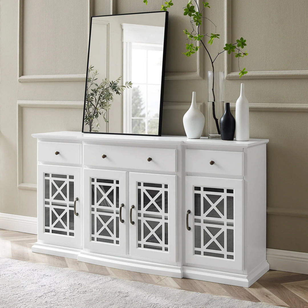 4 Door 3 Drawer Sideboard White Dean