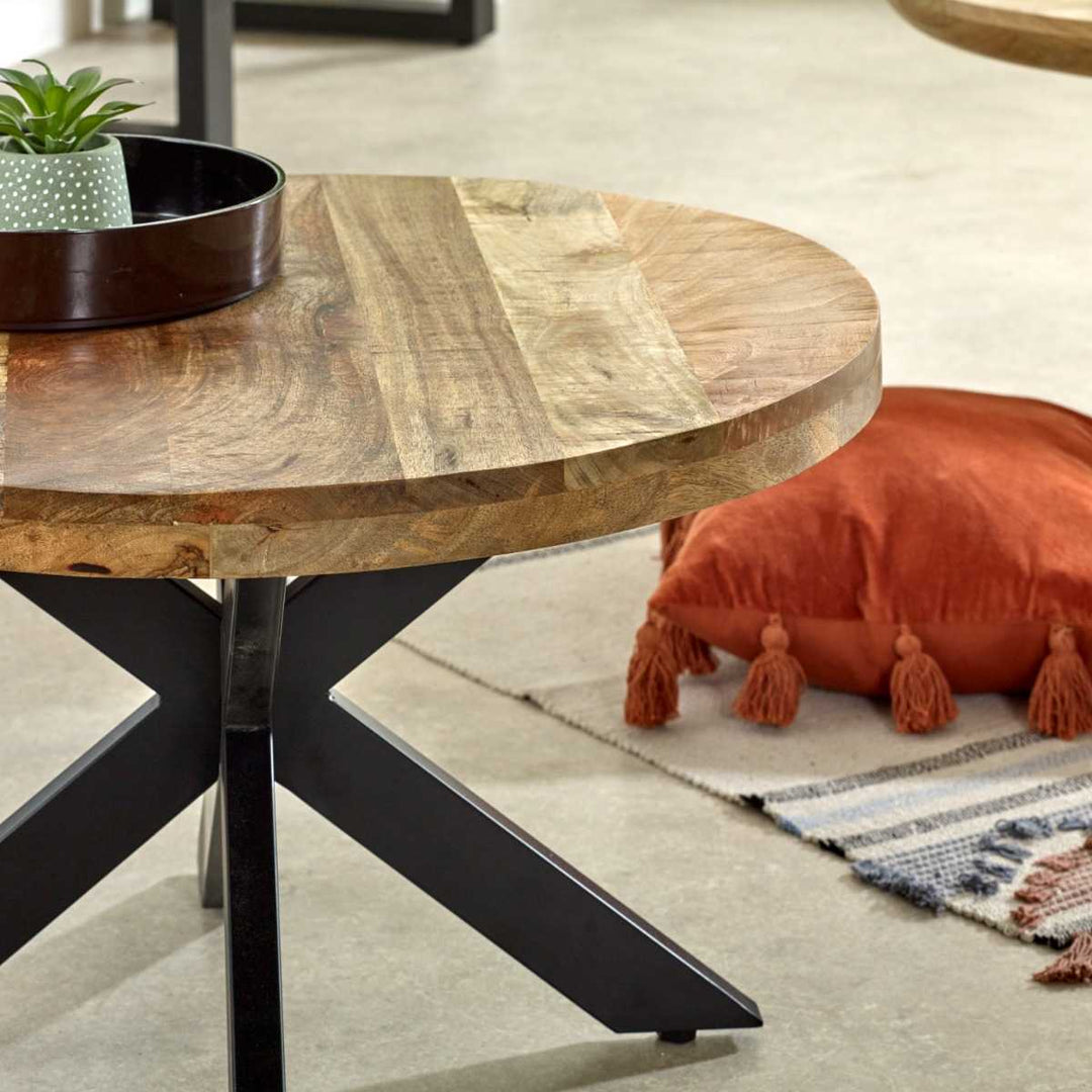 Surrey Solid Wood Coffee Table With Metal Spider Legs