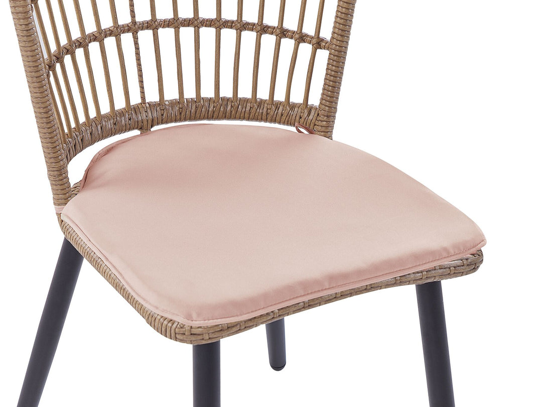 Aliano II 6 Seater PE Rattan Garden Dining Set Pink